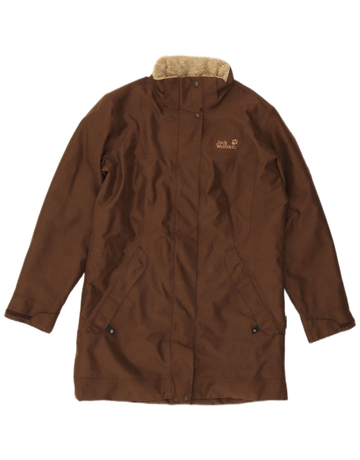 Jack Wolfskin Dame Sherpa Windbreaker Coat UK 12/14 Medium Brown