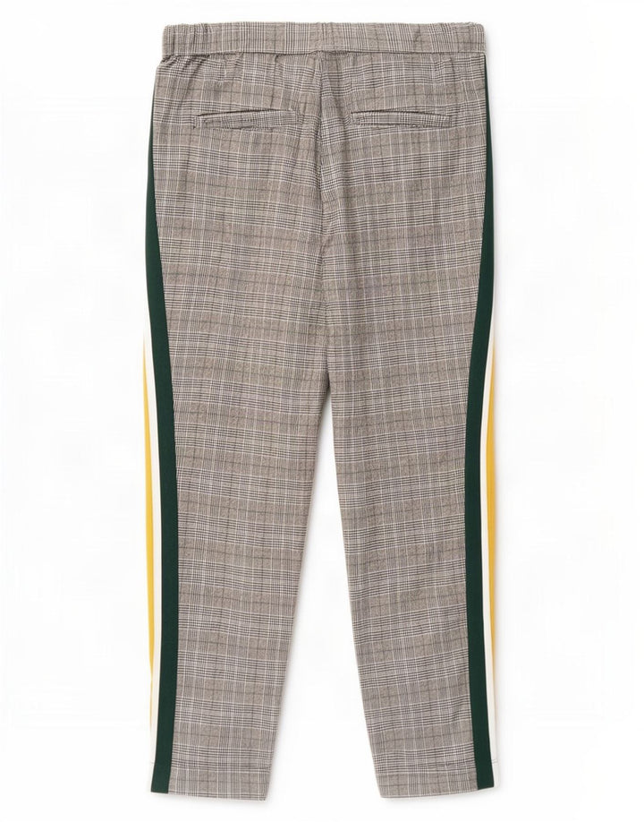 Zara Slim Cropped Bukser Små W26 L26 Grå Houndstooth