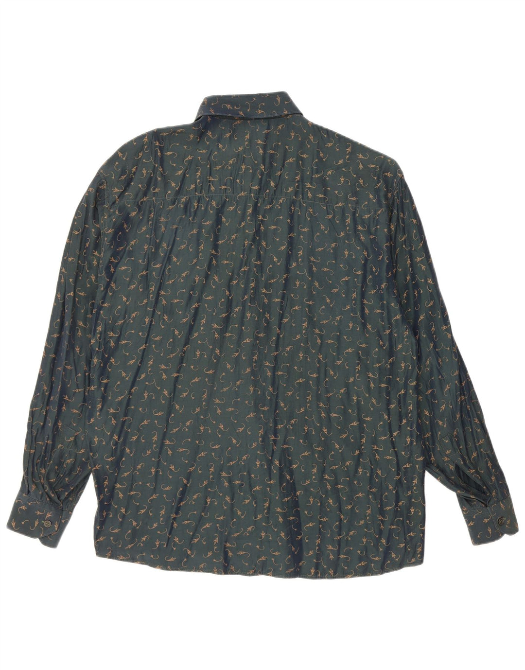 YASHI YAMAMURI Mens Shirt Medium Green Floral Acetate