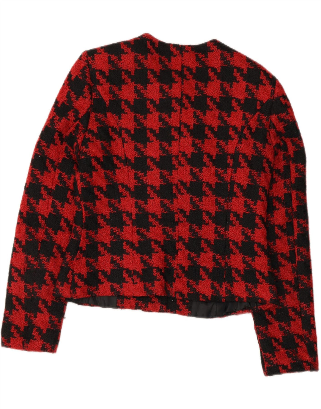 VINTAGE Womens 5 Button Blazer Jacket IT 44 Medium Red Houndstooth Vintage Vintage and Second-Hand Vintage from Messina Hembry 
