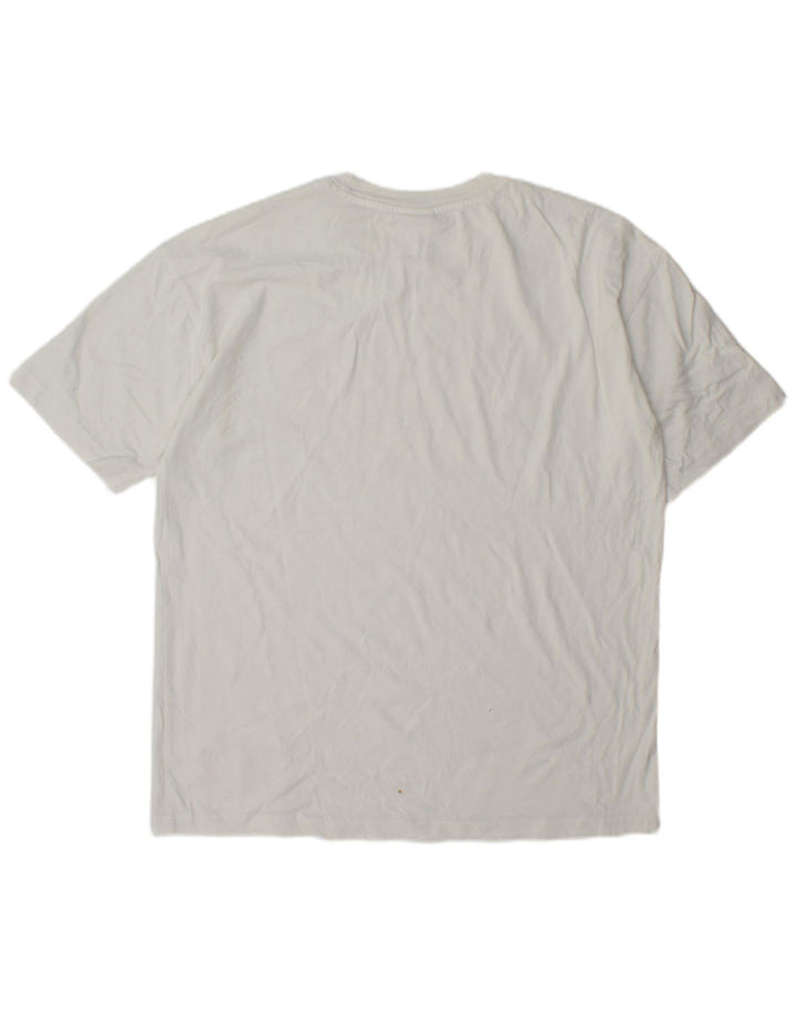 Champion Herre Stranger Things Grafisk T-Shirt Top Medium Hvid