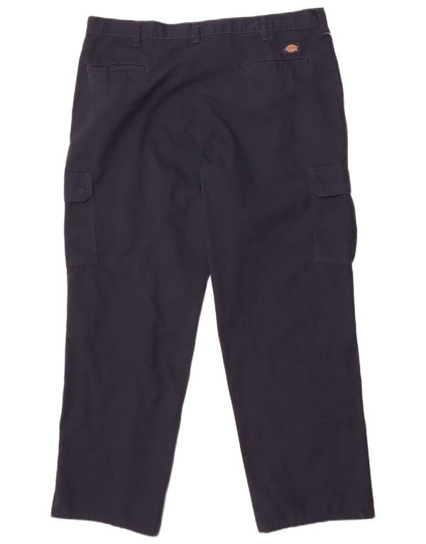Dickies Mens Straight Cargo Trousers W40 L30 Navy Blue Polyester
