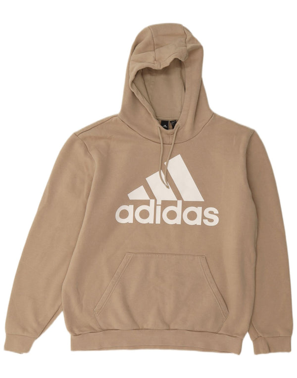 Adidas Grafisk hættetrøje til mænd UK 44/46 Stor beige bomuld