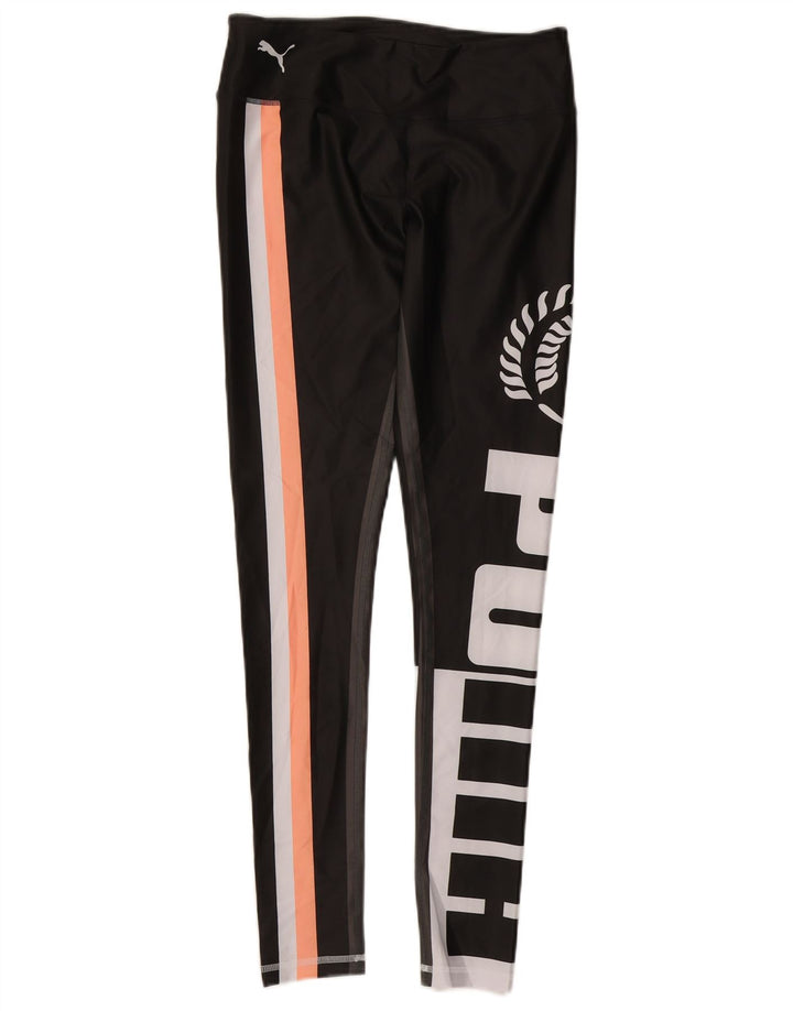 PUMA Grafiske Leggings til kvinder UK 12 Medium Sort Colourblock Polyester