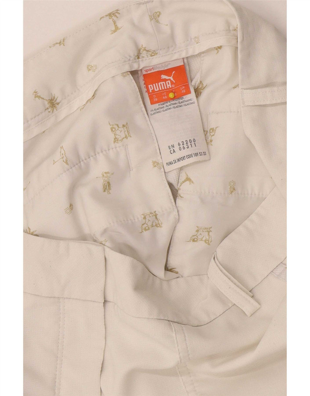 Puma Slim Chino Bukser til kvinder UK 10 Small W32 L28 White Polyester