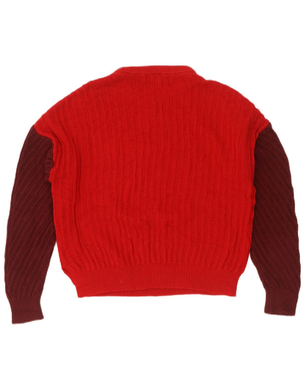 Marks & Spencer Dame Boat Neck Jumper Sweater UK 14 Medium Red