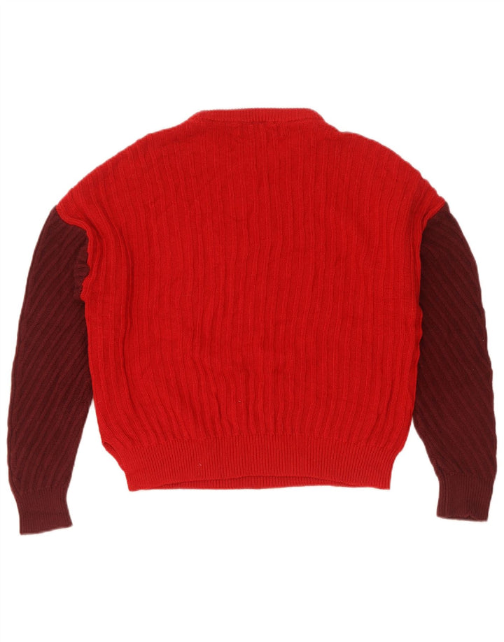 Marks & Spencer Dame Boat Neck Jumper Sweater UK 14 Medium Red