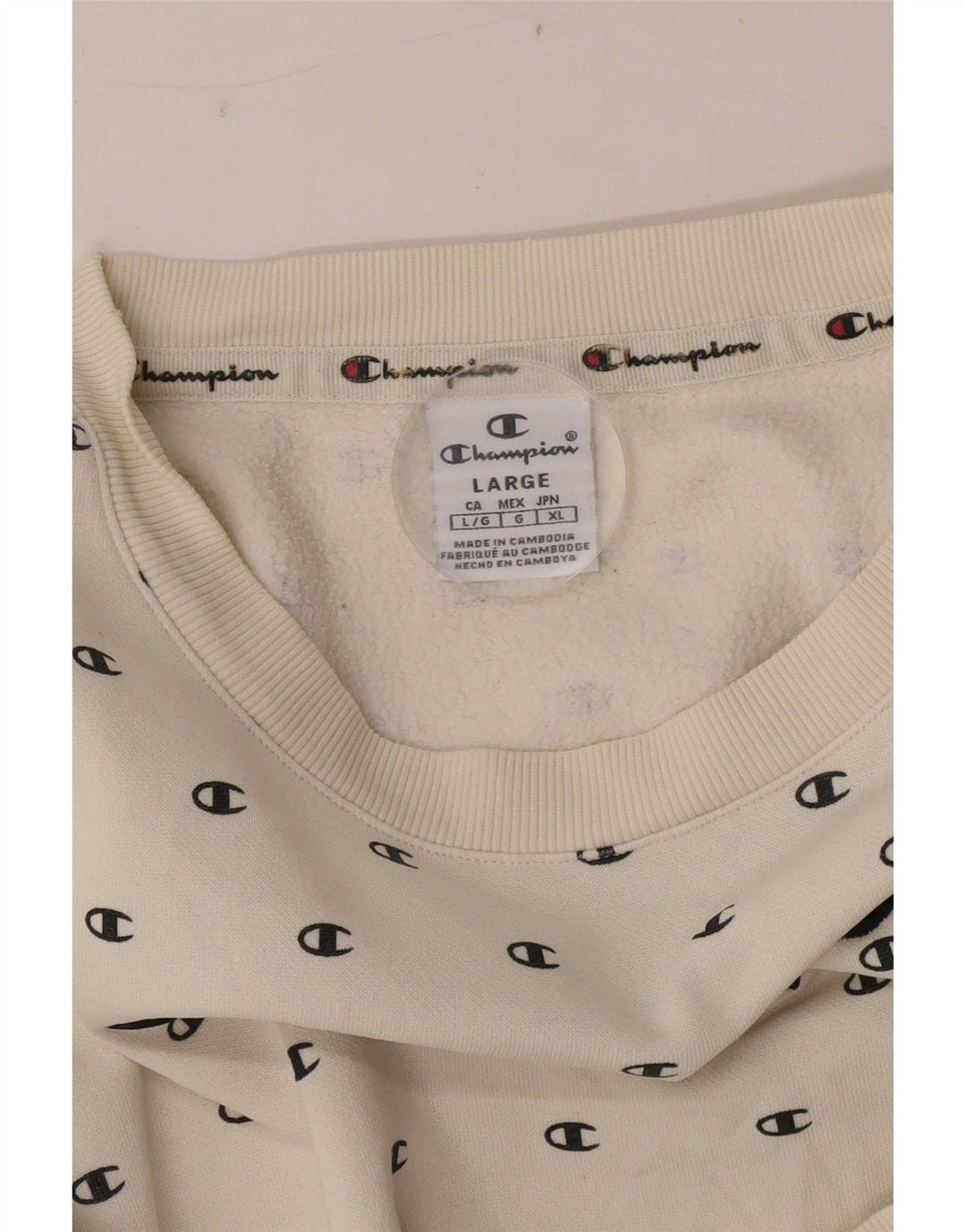 Champion Drenge Grafisk Sweatshirt Jumper 11-12 År Stor Hvid Plettet
