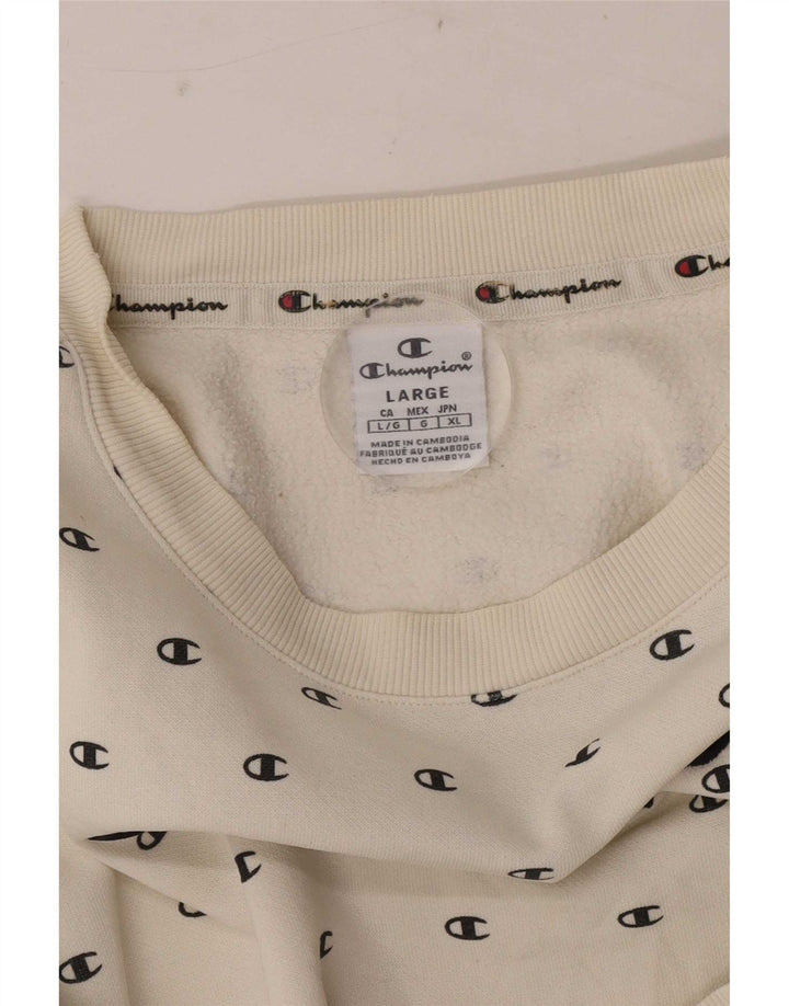 Champion Drenge Grafisk Sweatshirt Jumper 11-12 År Stor Hvid Plettet