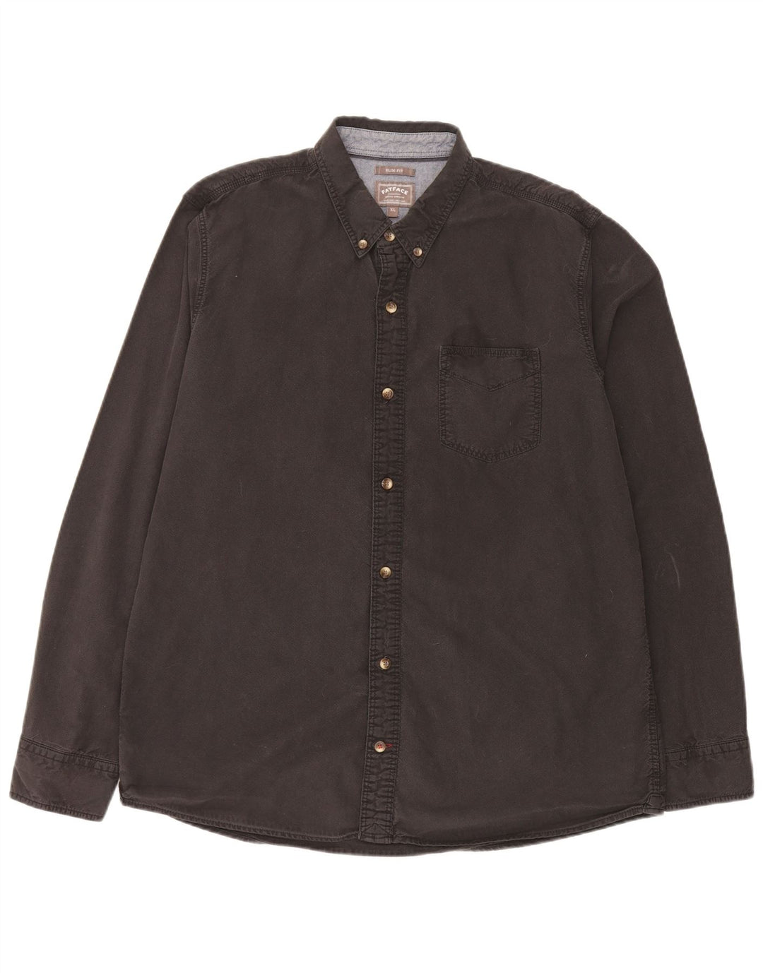 Fat Face Herre Slim Fit Shirt XL Sort Bomuld
