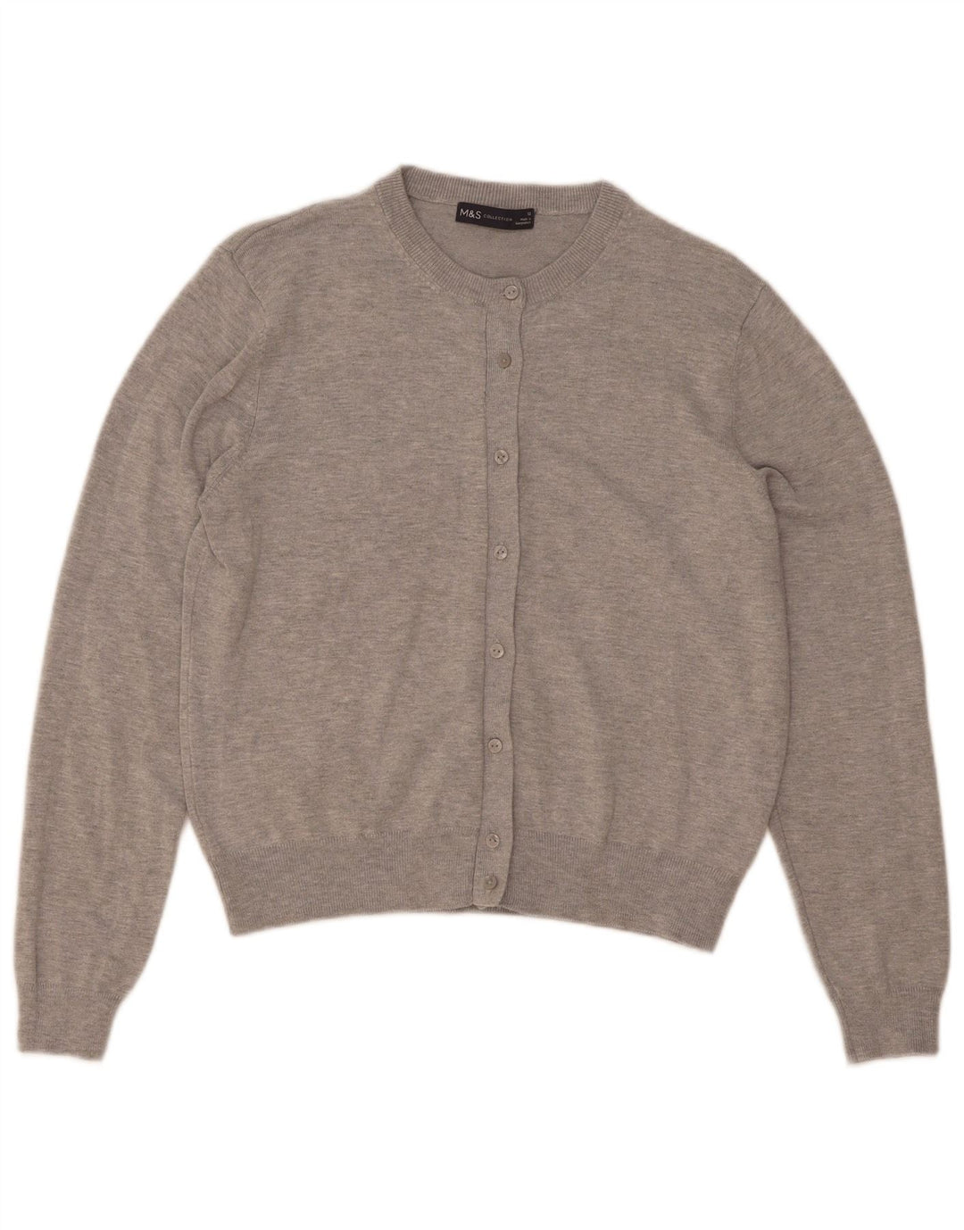 Marks & Spencer dame cardigan sweater UK 12 Medium Grey Flecked Viskose