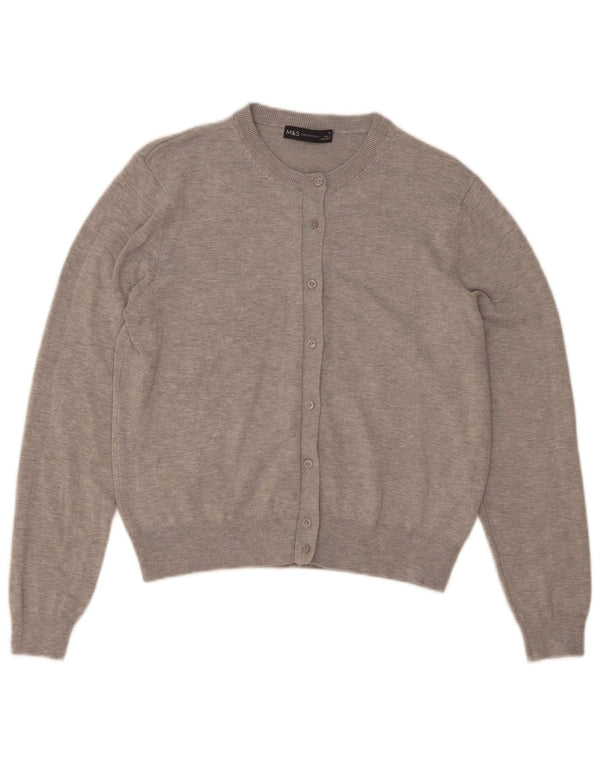 Marks & Spencer dame cardigan sweater UK 12 Medium Grey Flecked Viskose