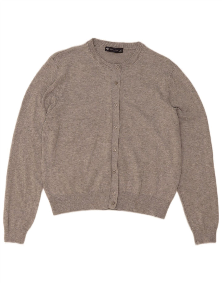 Marks & Spencer dame cardigan sweater UK 12 Medium Grey Flecked Viskose