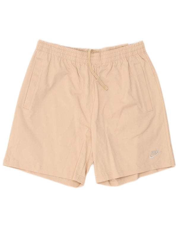 Nike Herre Swoosh Standard Fit Sportshorts Stor Beige Bomuld