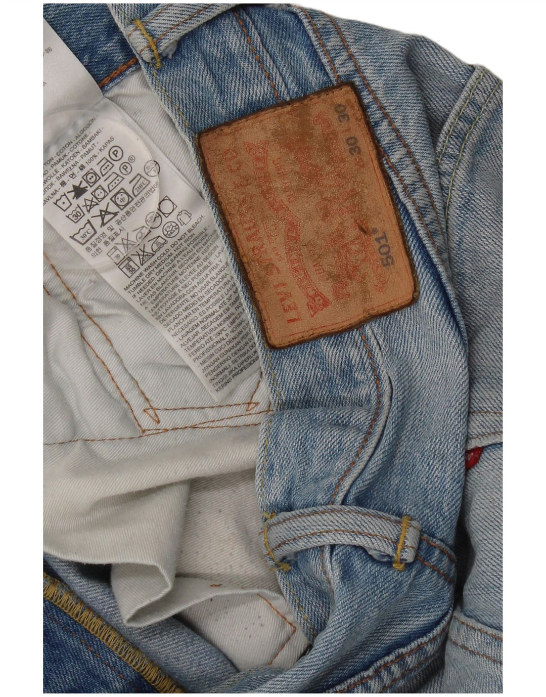 Levi's Herre 501 Straight Jeans W30 L30 Blå Bomuld