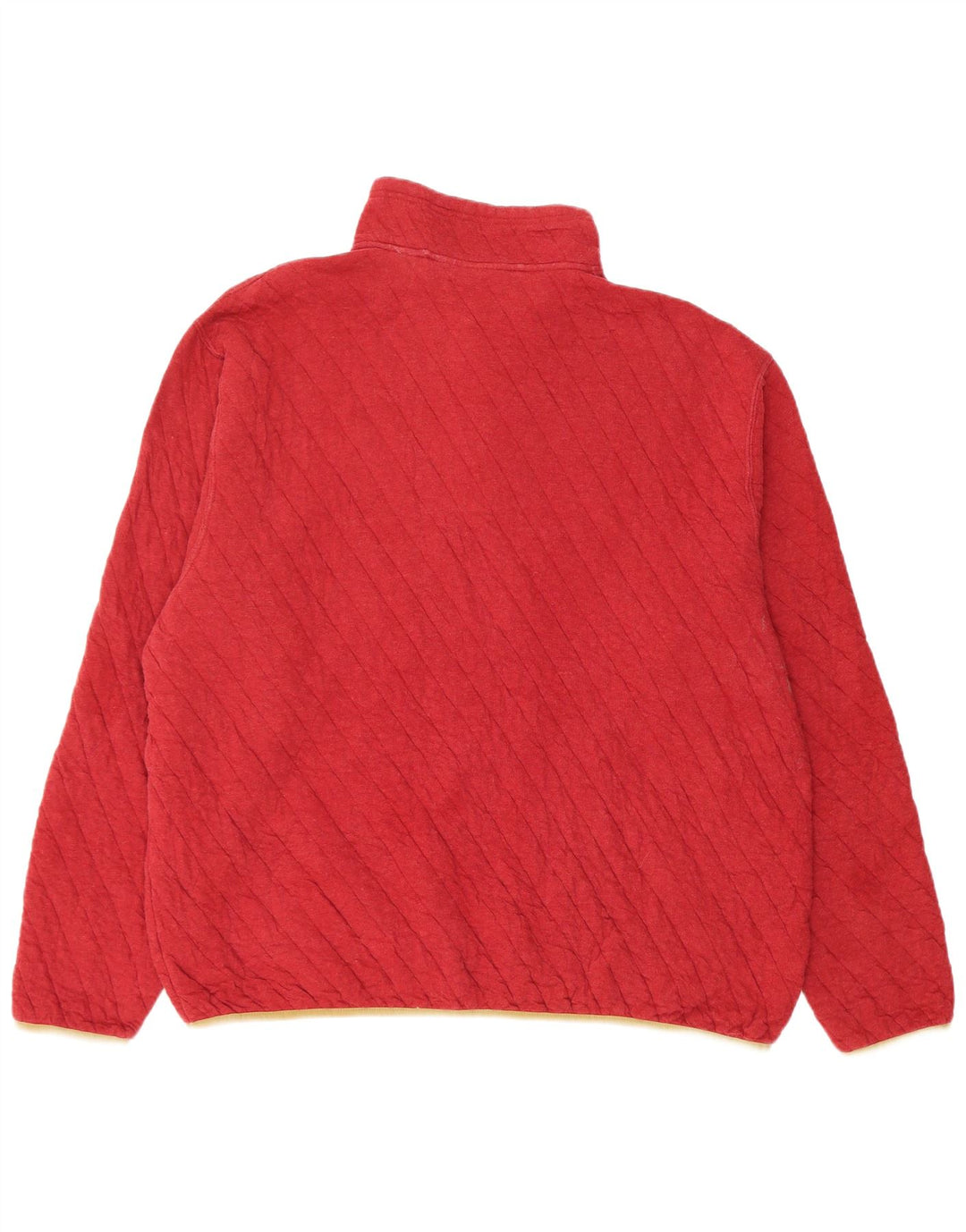 Orvis Herre Button Neck Sweatshirt Jumper XL Rød Bomuld