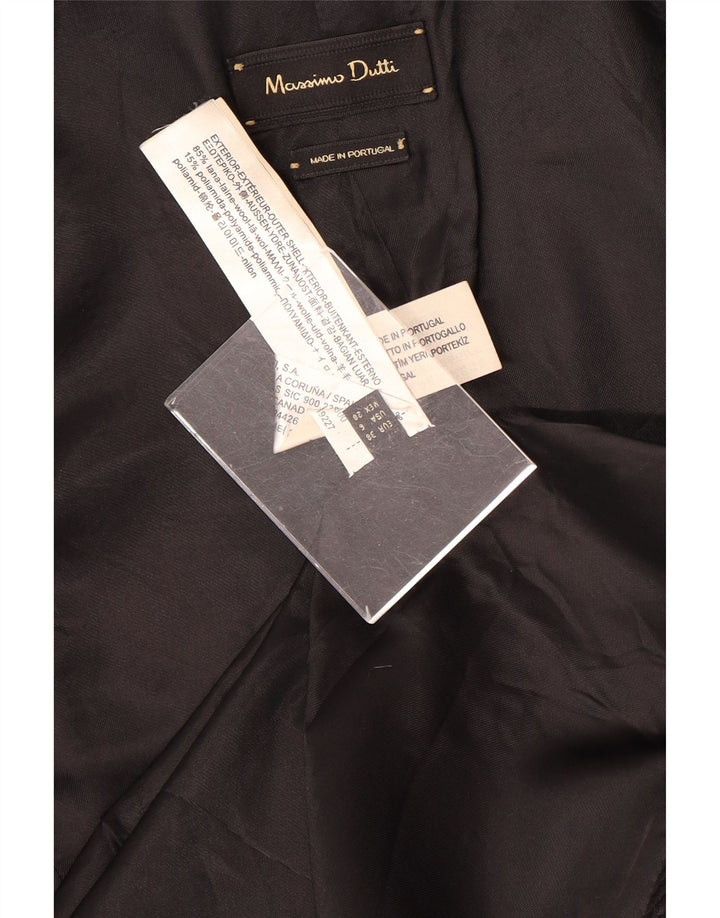 Massimo Dutti Dame Dobbeltradet Frakke EU 38 Lille Sort Uld
