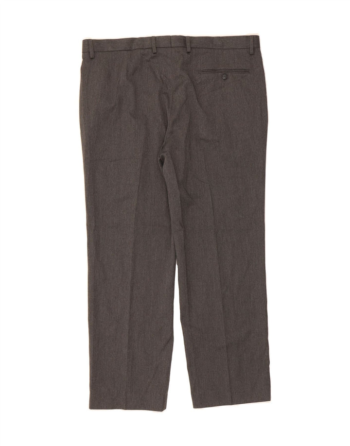 MARKS & SPENCER Mens Straight Suit Trousers W38 L29 Grey Polyester Vintage Marks & Spencer and Second-Hand Marks & Spencer from Messina Hembry 