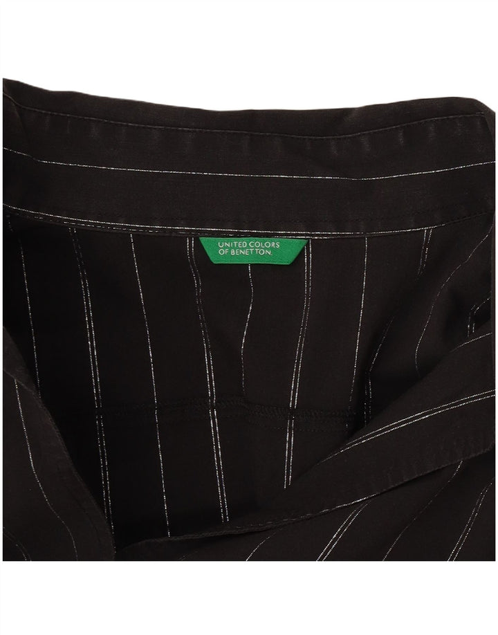 Benetton Dameskjorte UK 16 Stor Sort Stribet