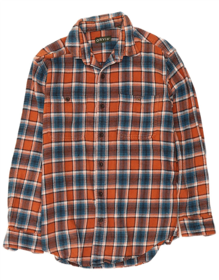 Orvis Herre flannelskjorte lille orange ternet bomuld