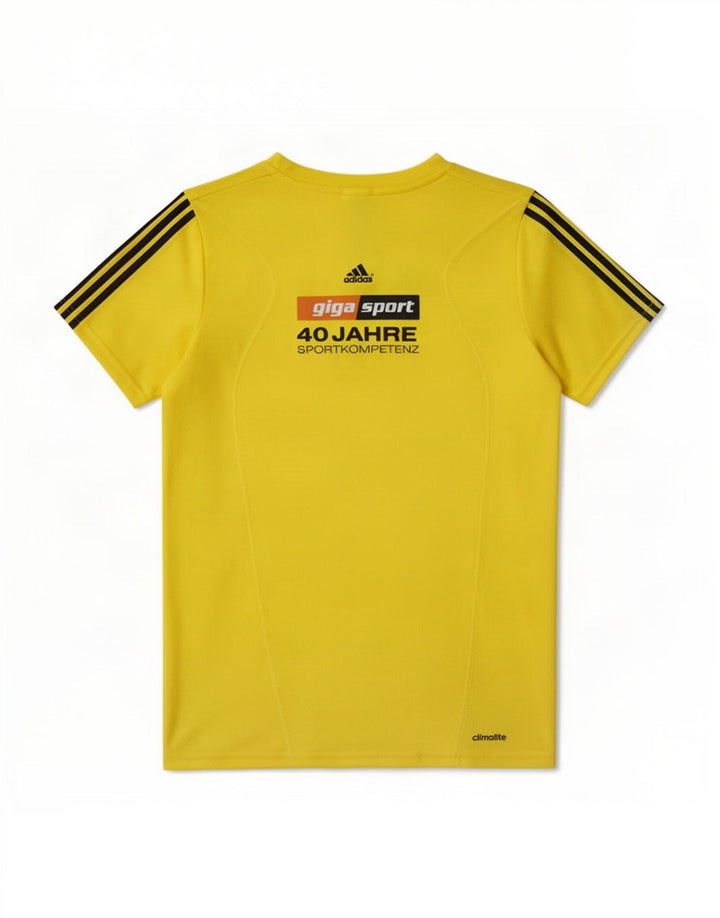 Adidas Dame Climalite Grafisk T-Shirt Top UK 10 Lille Gul Polyester