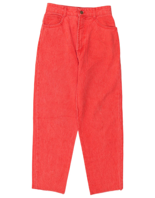 Vintage kvinders højtaljede koniske jeans IT 42 Medium W26 L26 rød bomuld