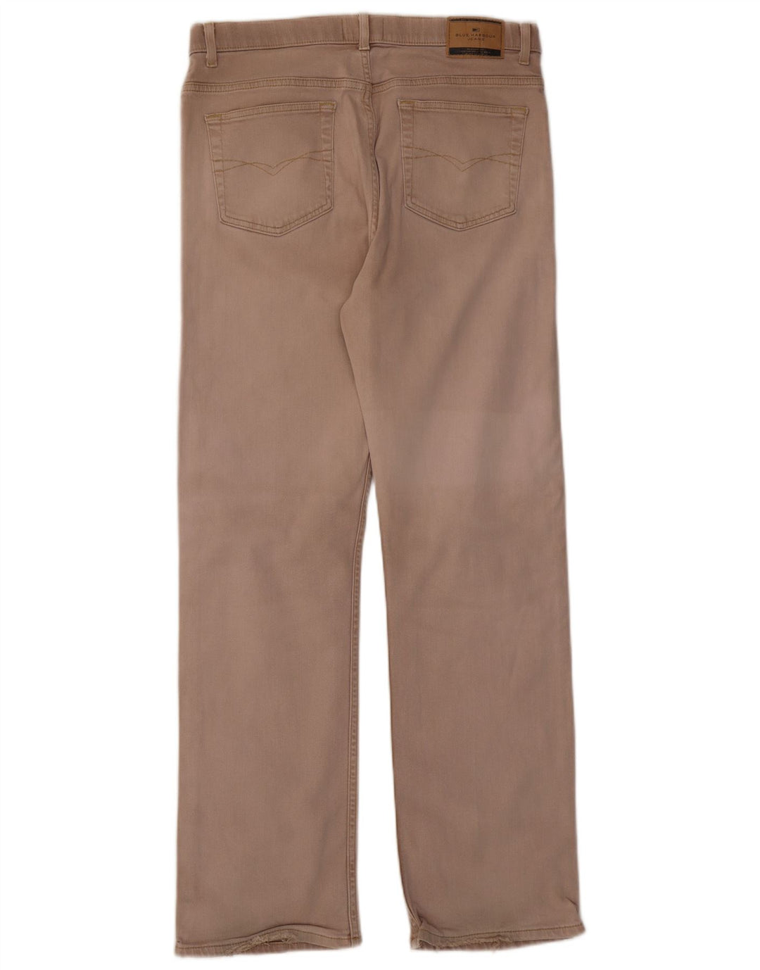 Marks & Spencer Herre Blue Harbor Straight Jeans W36 L33 Beige Bomuld
