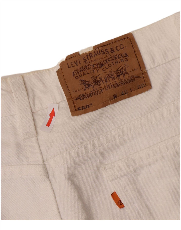 Levi's Herre 550 denimshorts W40 XL Hvid bomuld