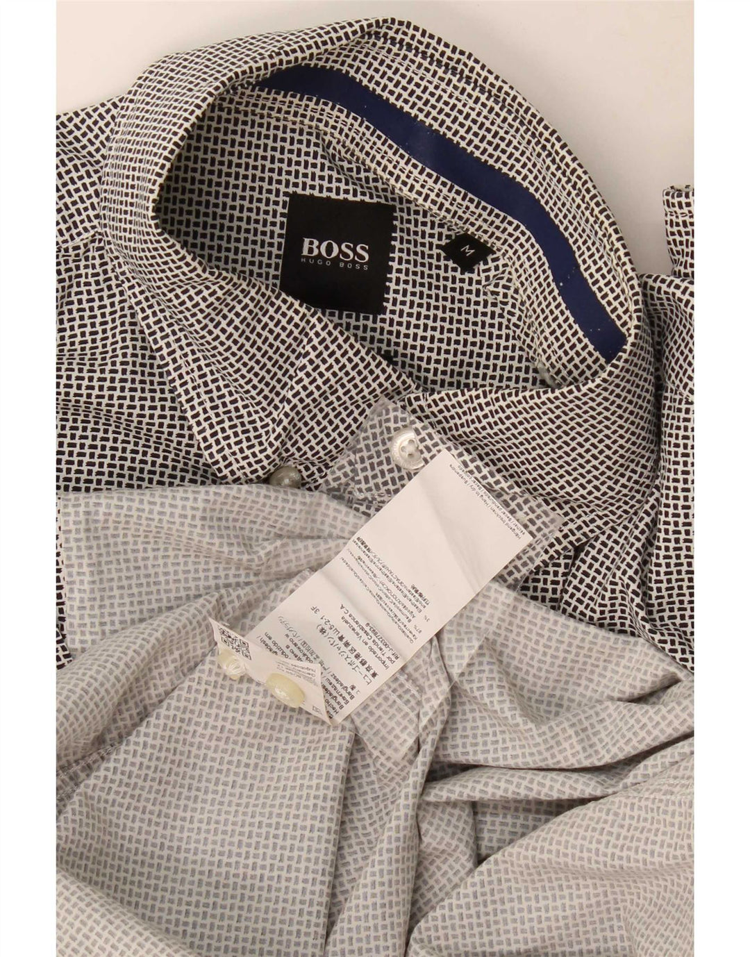 Hugo Boss Herre Regular Fit skjorte Medium Sort Geometrisk Bomuld