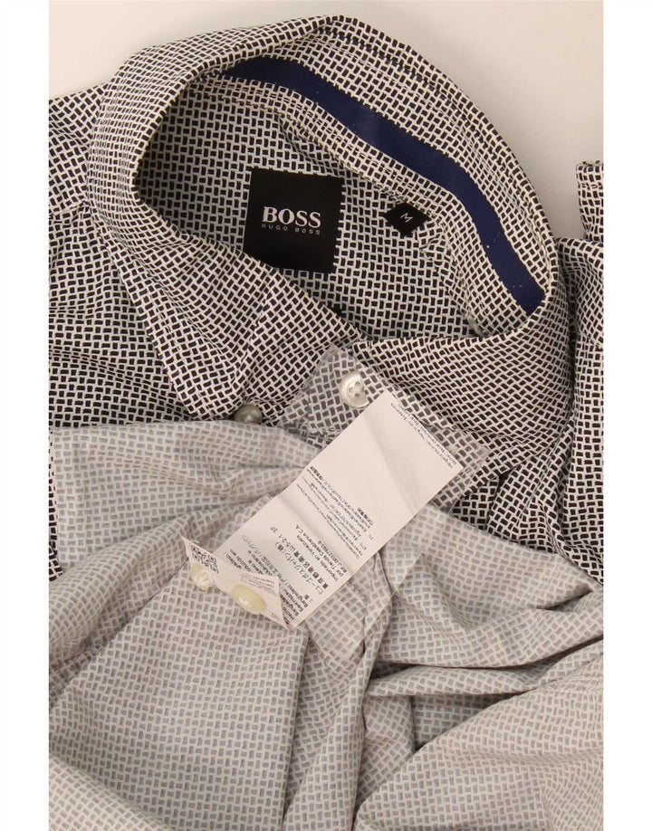 Hugo Boss Herre Regular Fit skjorte Medium Sort Geometrisk Bomuld