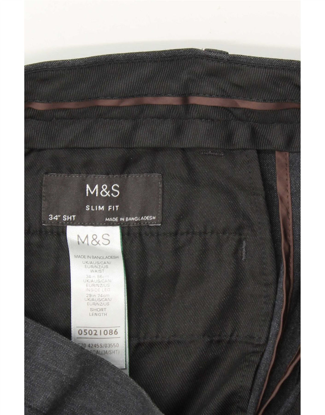 Marks & Spencer Herre Slim Fit Chinobukser W34 L29 Marineblå polyester