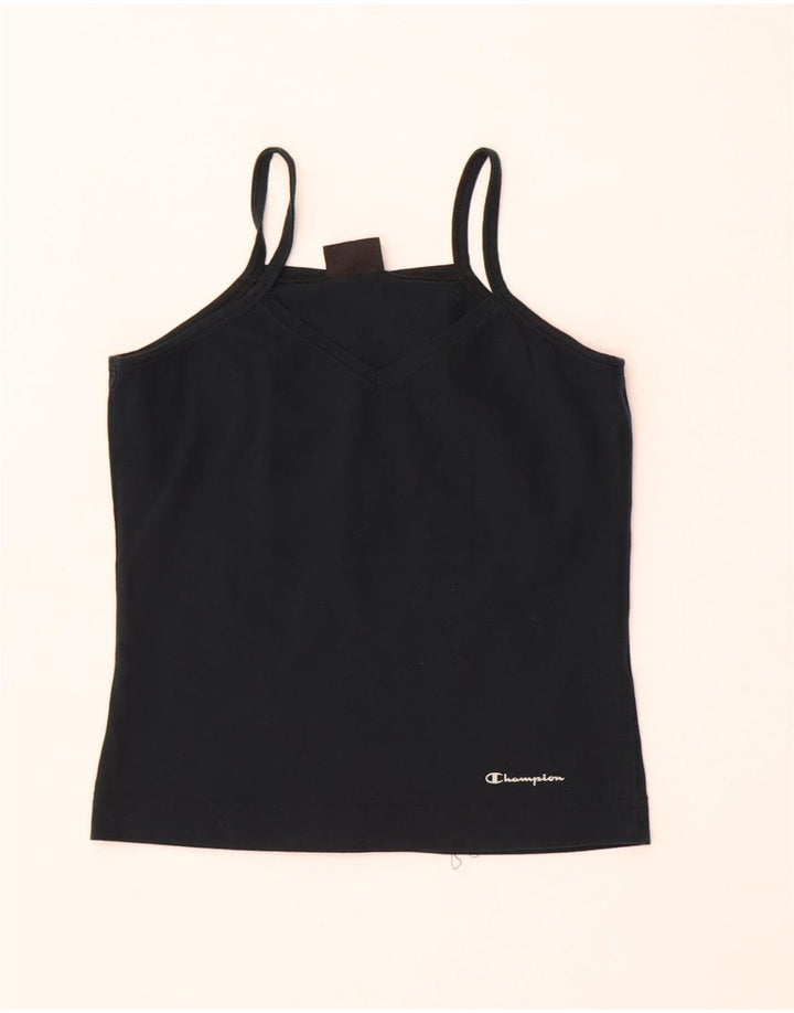 Champion Womens Crop Cami Top UK 8 Small Navy Blue