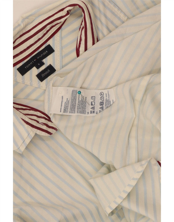 Tommy Hilfiger Dameskjorte US 6 Medium White Pinstripe Bomuld