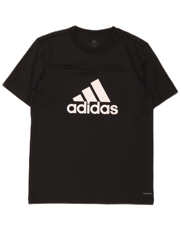 Adidas Boys Climacool Grafisk T-Shirt Top 11-12 År Sort Polyester