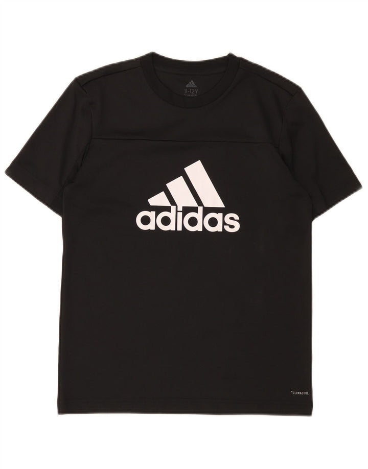 Adidas Boys Climacool Grafisk T-Shirt Top 11-12 År Sort Polyester