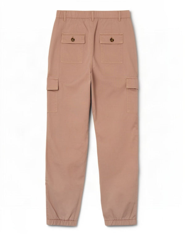 Marks & Spencer Womens High Waist Cargo Trousers UK 10 Small W28 L29 Pink