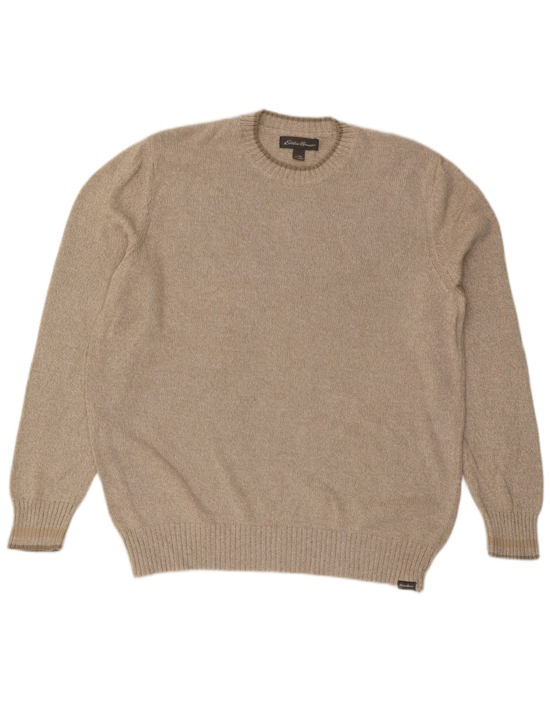 EDDIE BAUER Herre sweater med rund hals XL Beige bomuld