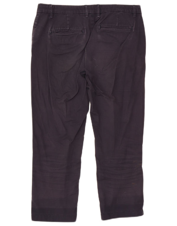 Fat Face Dame Capri Bukser UK 10 Small W28 L22 Navy Blue Bomuld