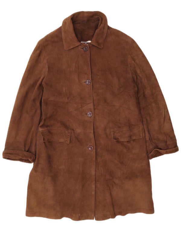 Conbipel Womens Free Heron Ruskindsoverfrakke IT 42 Medium Brown Læder