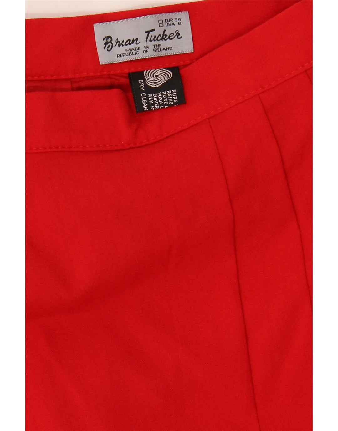 BRIAN TUCKER Womens Pleated A-Line Skirt US 6 Medium W26  Red Wool