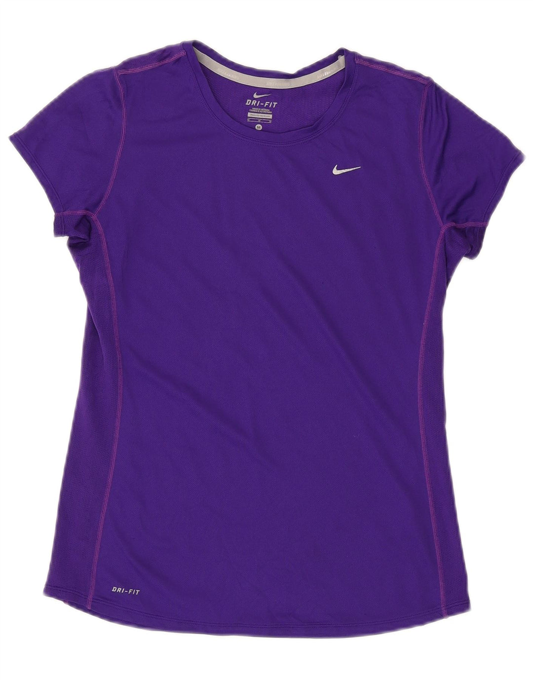 NIKE Womens Dri Fit T-Shirt Top UK 12 Medium Purple Polyester