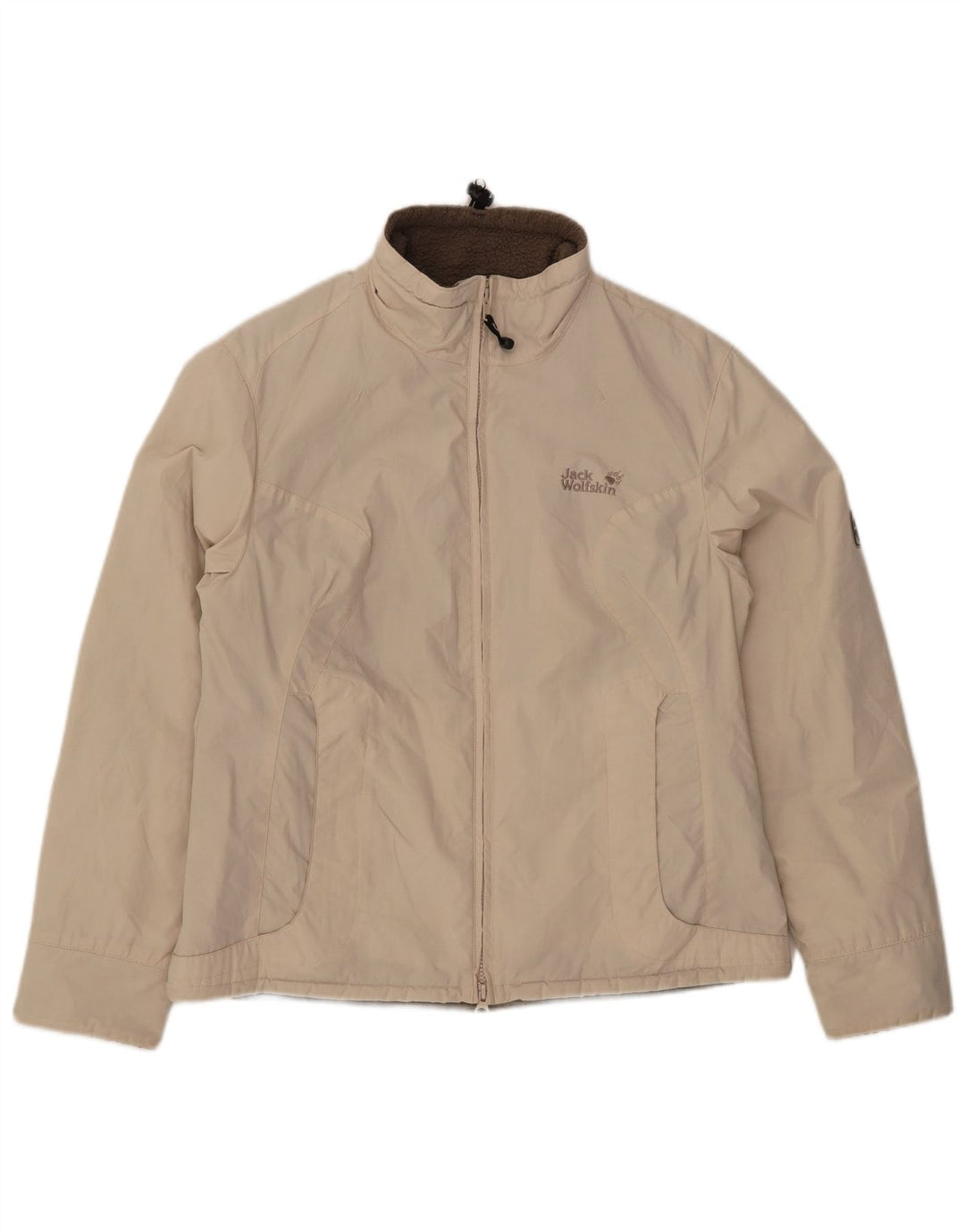 Jack Wolfskin Dame Sherpa Windbreaker Jacket UK 12/14 Medium Off White
