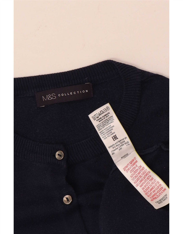 Marks & Spencer Dame Cardigan Sweater UK 12 Medium Navy Blue Viscose