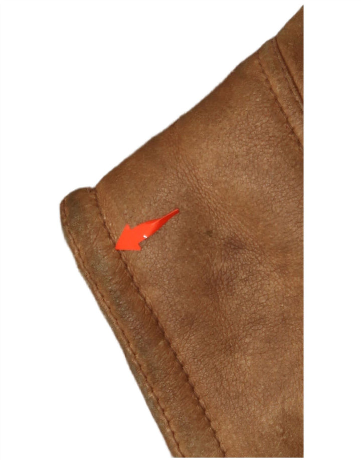 VINTAGE Herre Shearling Jacket UK 36 Small Brown Shearling