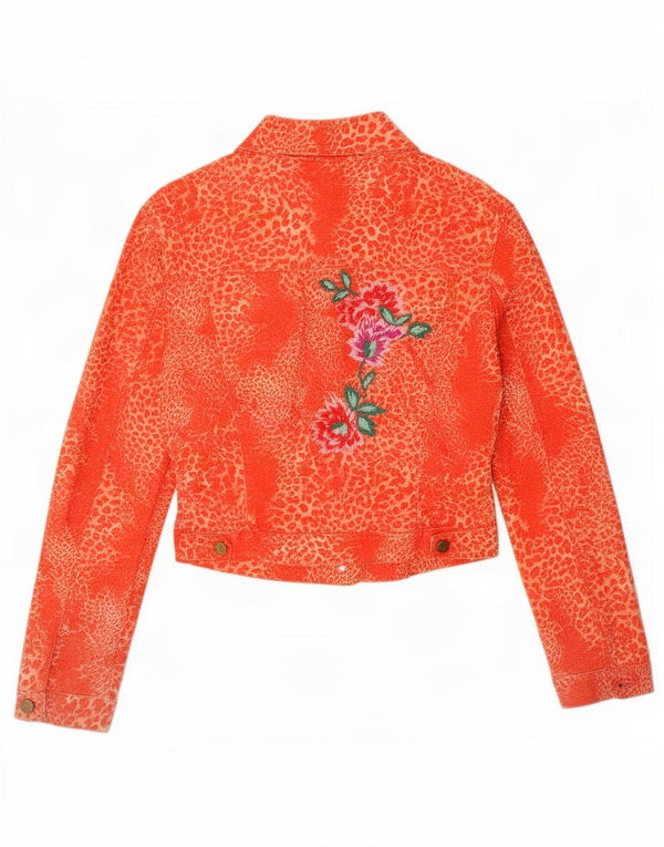 Blumarine Womens Denim Jacket IT 40 Small Red Animal Print