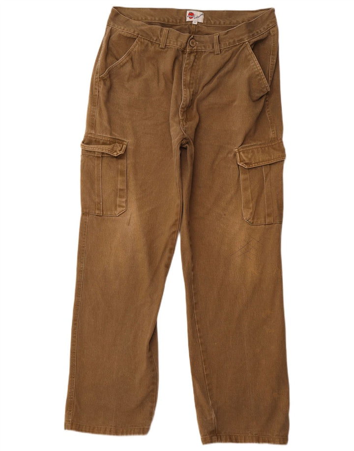 VINTAGE Straight Cargo bukser til mænd EU 52 XL W36 L30 Khaki Bomuld