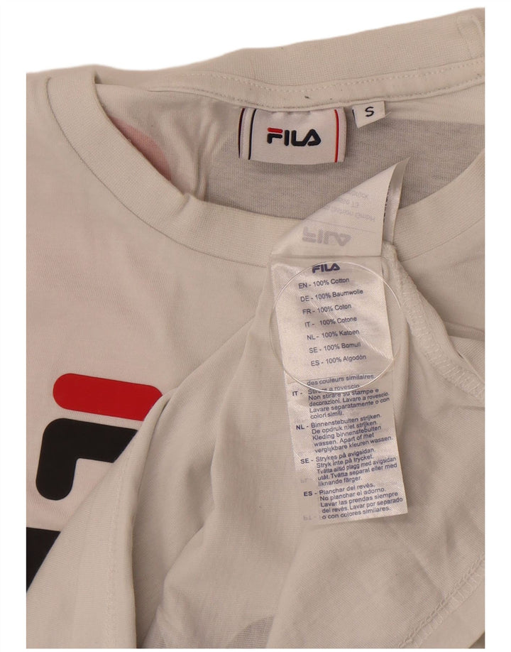 Fila Herre grafisk T-shirt Top Lille hvid stribet bomuld