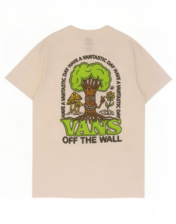Vans Herre Classic Fit Grafisk T-Shirt Top Medium Hvid Bomuld