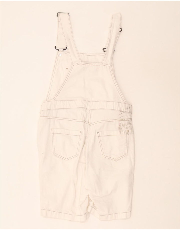White Stuff Dame Dungarees Shorts UK 8 Small W30 White Bomuld