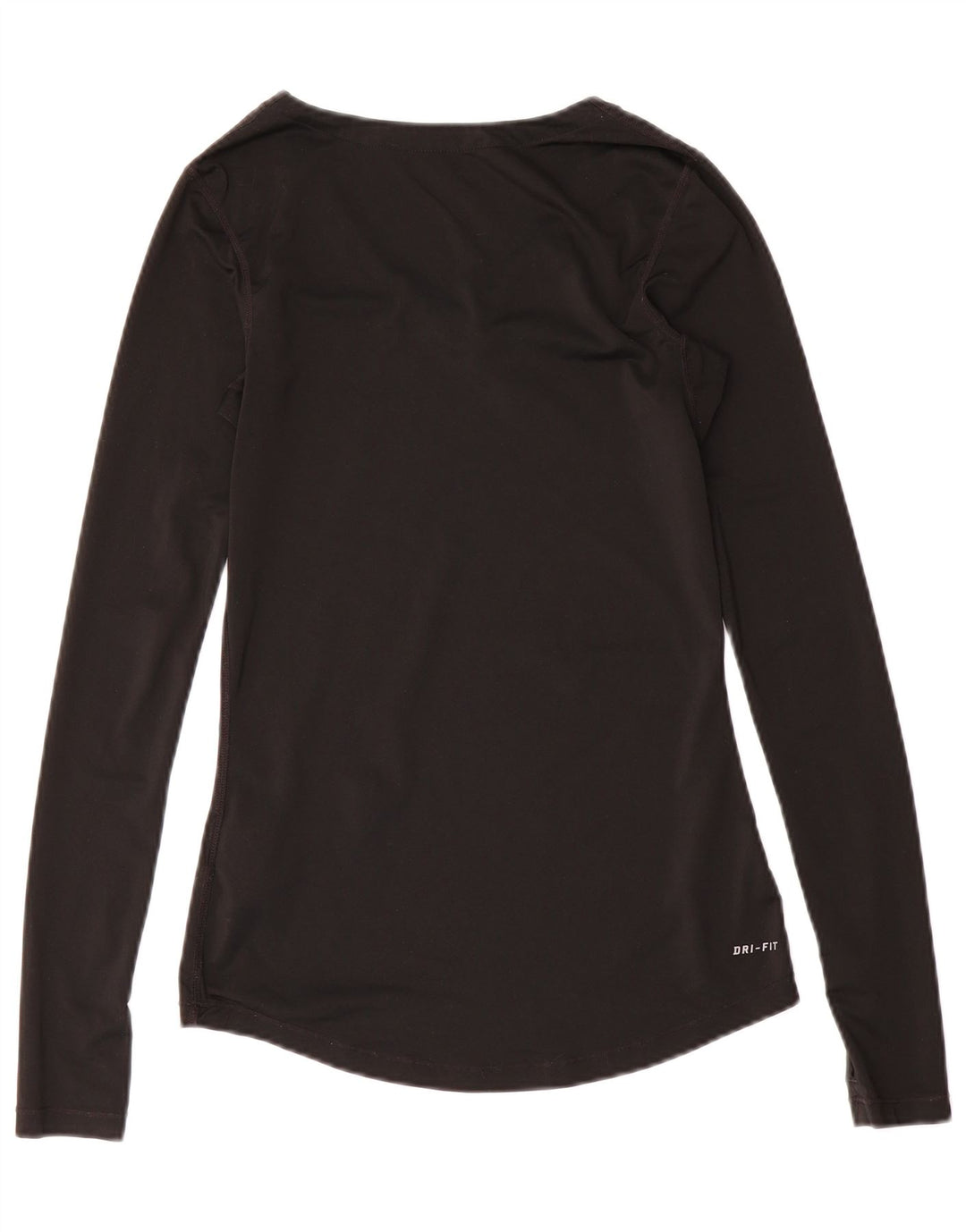 Nike Dame Dri Fit Top Langærmet UK 8 Lille Sort Polyester